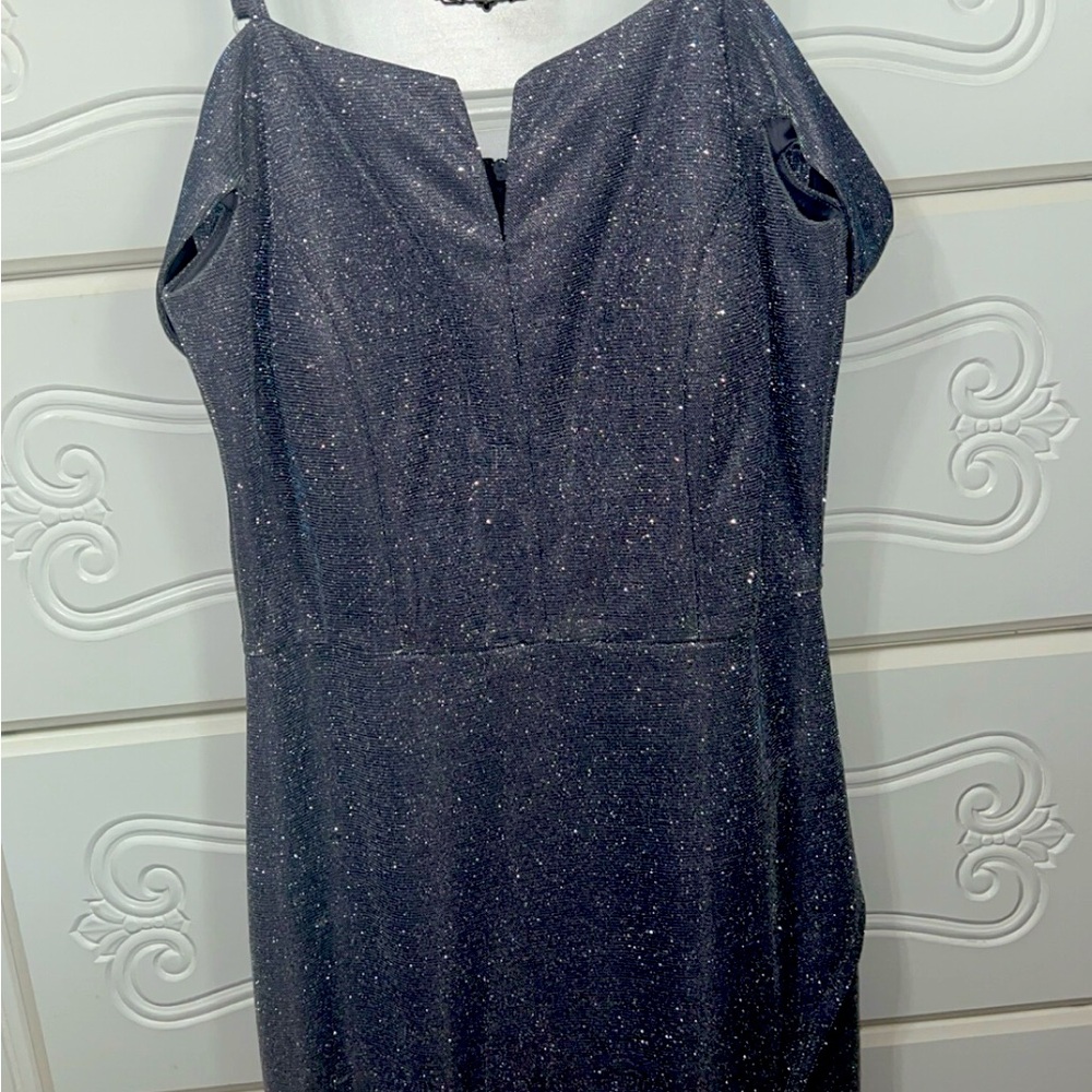Silver sparkly homecoming formal mini dress